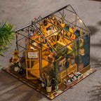 Wooden Miniature Dollhouse with LED Light Creative DIY Flower House Handmade 3D Puzzle Assembly Building Model Toys Doll Houses