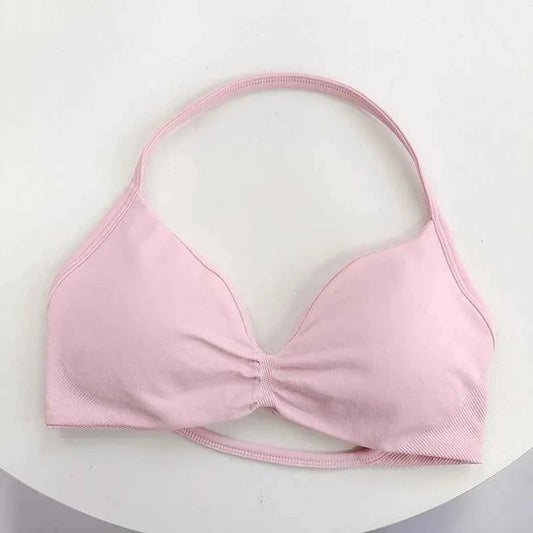 Women's High-Support Lace-Up Sports Bra - Thin-Strap Camisole, Seamless, Tight-Fit for Push-Up Training & Yoga, Gym Top