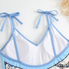 2023 New Arrival Push Up Women Bikini Set Floral Printed Ruffle Bikinis Strappy Bandage Swimwear Brazilian Biquini Bathing Suit SS69