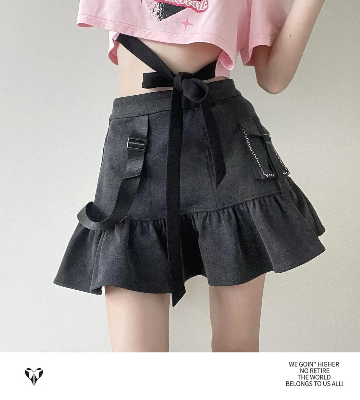 Black Pink Y2K Clothing Set Hot Girls Strapless Strap Short Sleeve T-shirt Slimming Jeans Long Pants Female 4 Piece Set Outfits SS69