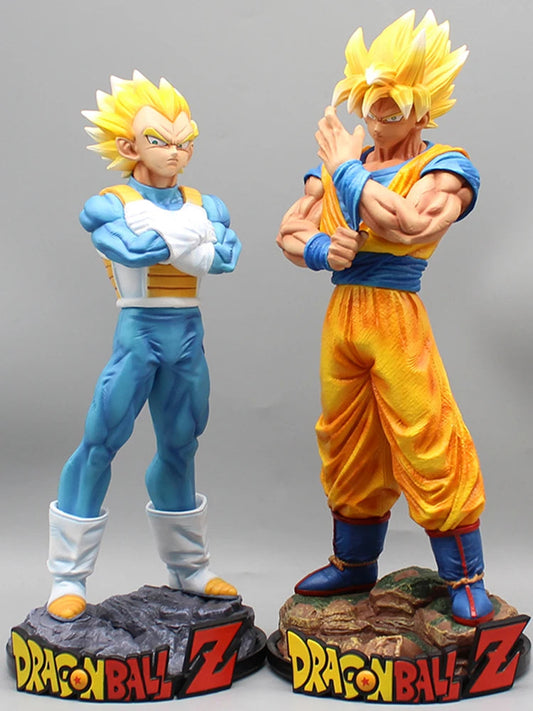 32cm Dragon Ball Z Son Goku Vegeta Anime Action Figures Super Saiyan Pvc Collection Model Doll Statue 2pcs/set Toy For Kids Gift SS69
