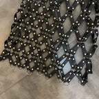 2023 Autumn New Pu Leather Skirt Women Sexy Diamond Grid Hollowed Out PU Skirt Outwear Nigh Club Lady Skirts Mini Mujer