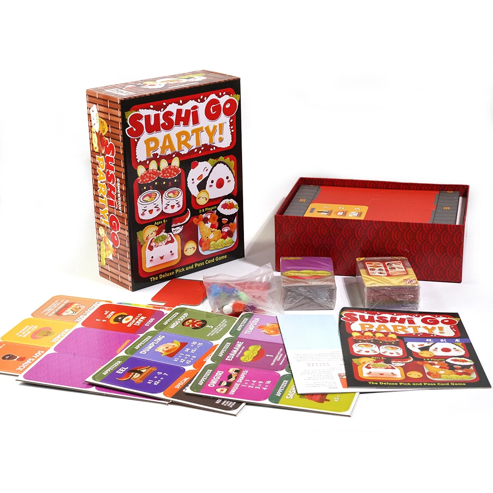 1 Box Sushi Go Family Gathering Board Game Card,Fun Card Game Party Interactive Card Game Creative Small Gift Holiday Accessory SS69