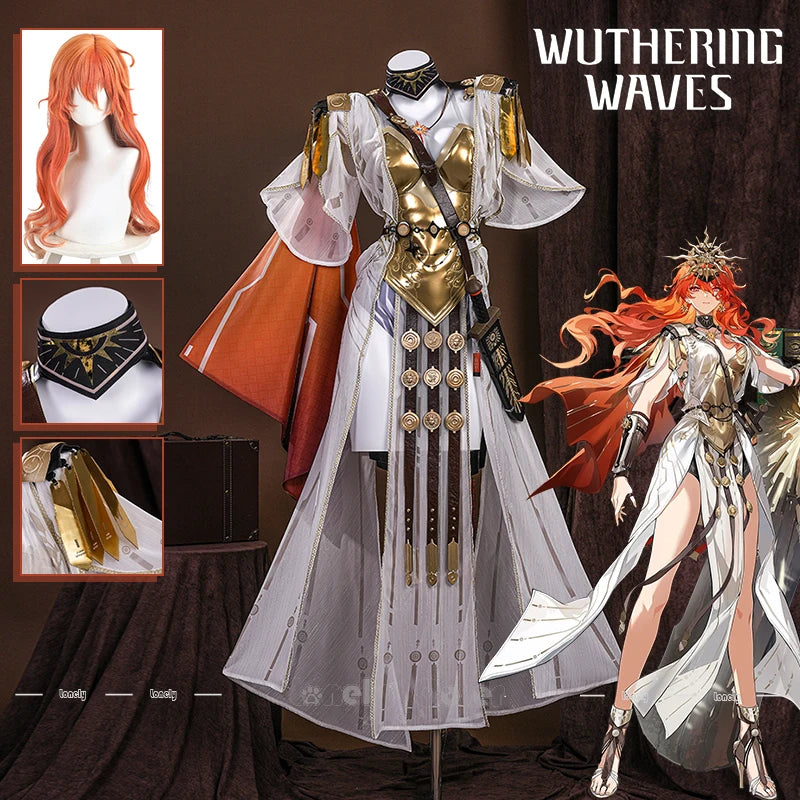 Wuthering Waves Augusta Cosplay Costume Set with Wig