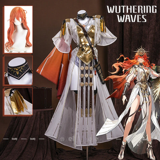 IBEASEN Wuthering Waves Augusta Cosplay Costume Set with Wig and Accessories
