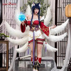 IN STOCK UWOWO Ahri Cosplay Game Ahri Champion Nine Tails Wildd Riftt Game Cosplay Costume Ahri Halloween Cosplay