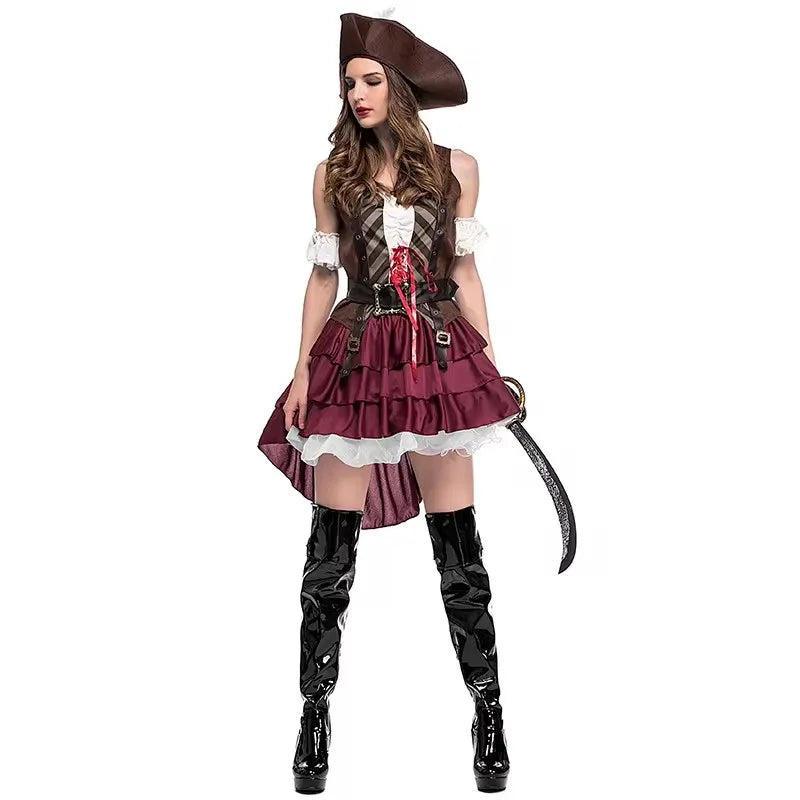 Yipin Shang Women's Pirate Costume Set with Hat and Belt