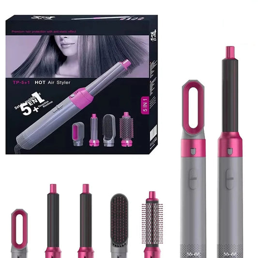 2025 New 5 in 1 Hair Dryer Hot Comb Set Professional Curling Iron Hair Straightener Styling Tool For Airwrap Hair Dryer NEW SS69 57.69 Purple / us