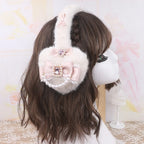 Sweet Mine Rhinestone Love Bow Earmuffs - Lolita Style