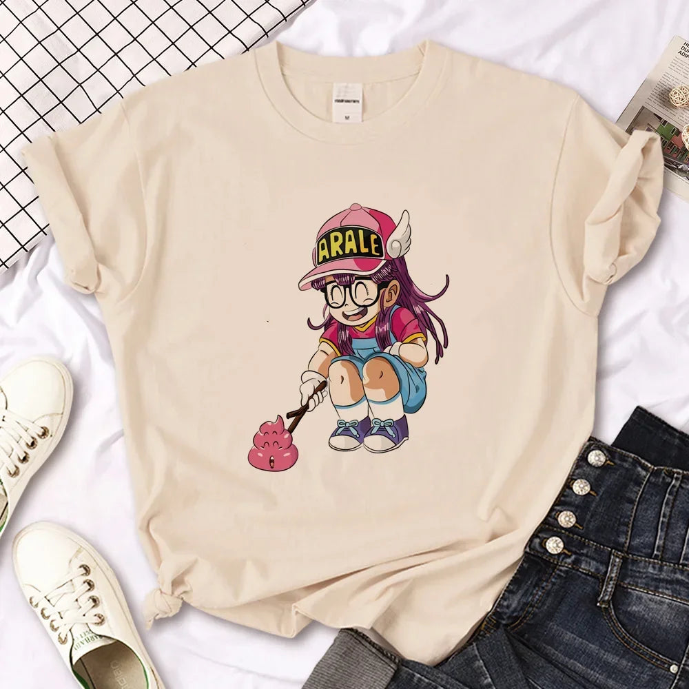 Arale T-shirt female designer Japanese women's casual loose fitting T-shirt girl designer Harajuku clothing SS69 11.69 11682kaqise / L