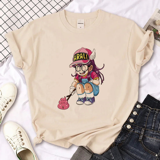 Arale T-shirt female designer Japanese women's casual loose fitting T-shirt girl designer Harajuku clothing SS69 11.69 11682kaqise / L