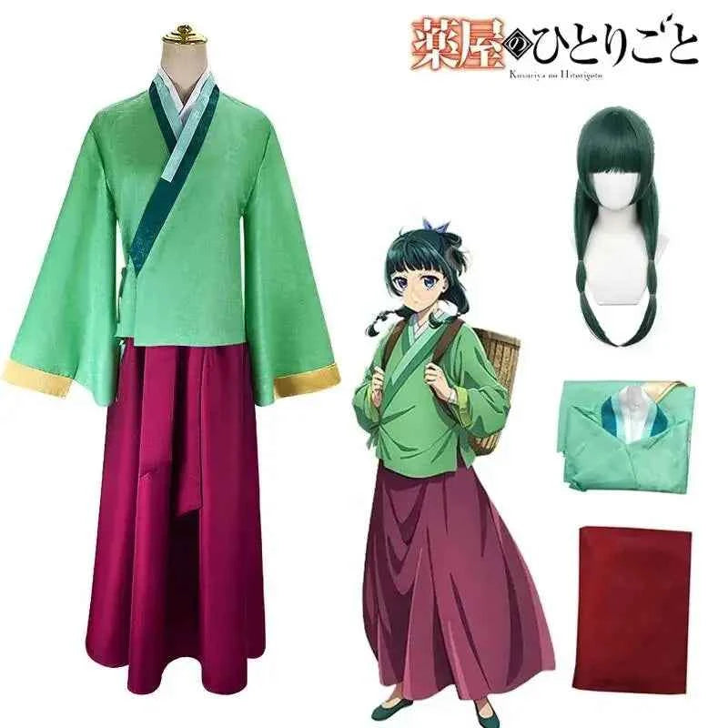 Anime Maomao Cosplay Costume Apothecary Diaries Kimono Mao Uniform Outfits Halloween Carnival Party For Women