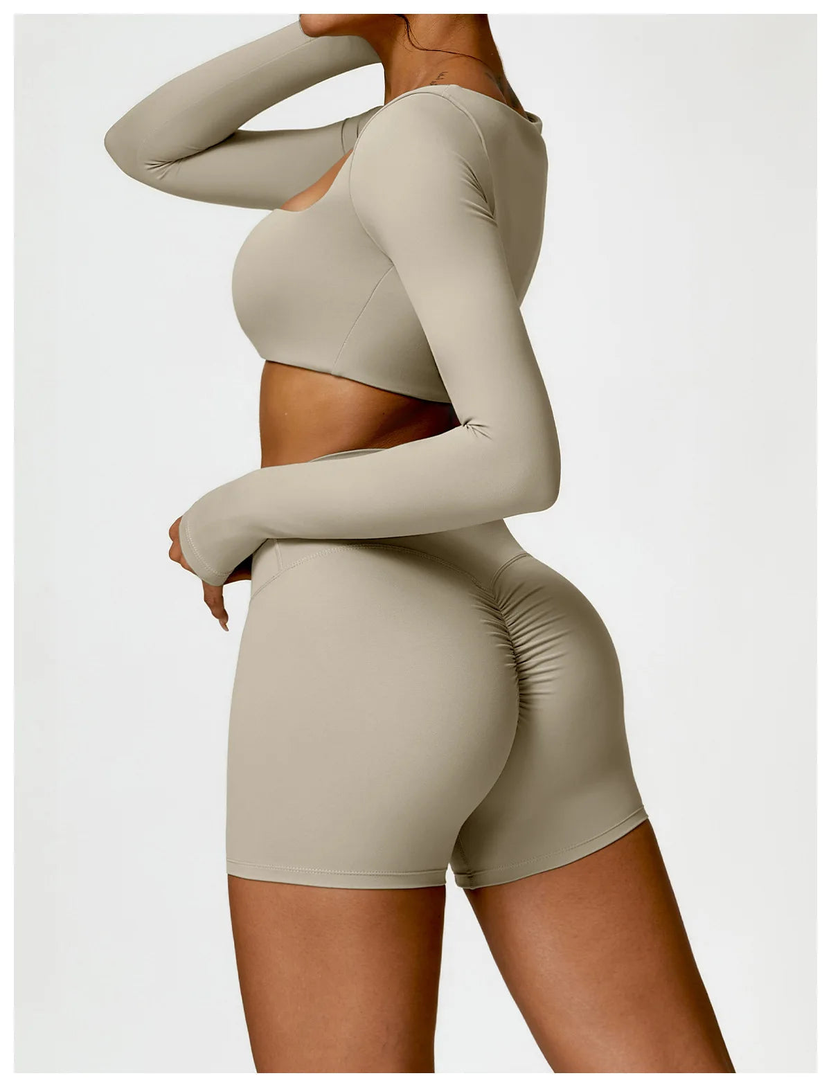 2PCS Yoga Suit Sports Set Women Quick-Drying Gym Set Women Tracksuit Running Workout Long Sleeve Sports Shirt Yoga Clothing SS69