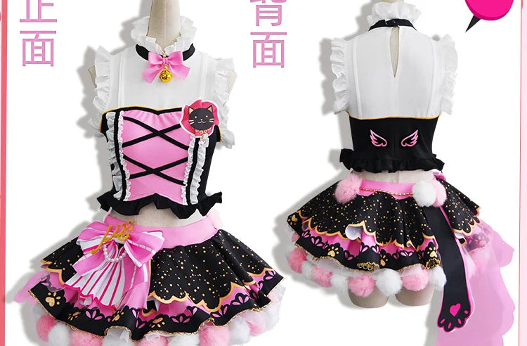 In Stock Anime LoveLive Cat Twin Tail Arcade Game 9 Characters Cosplay Costume Tojo Nozomi Nico Honoka Umi Rin Maki Eli Full Set - SS69