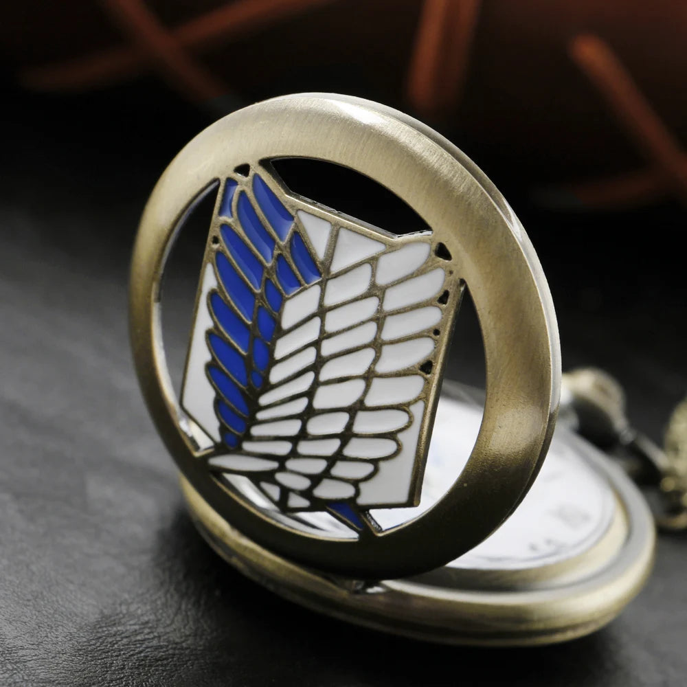 Giant Badge Anime Quartz Pocket Watch High Quality Unisex Necklace Pendant Jewelry Gift for Men and Women Religio Masculino SS69
