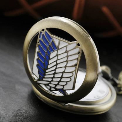 Giant Badge Anime Quartz Pocket Watch High Quality Unisex Necklace Pendant Jewelry Gift for Men and Women Religio Masculino SS69