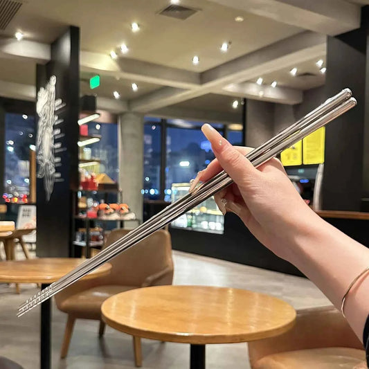 Stainless steel and long chopsticks, high-temperature resistant hot pot chopsticks, 45cm serving chopsticks for household use