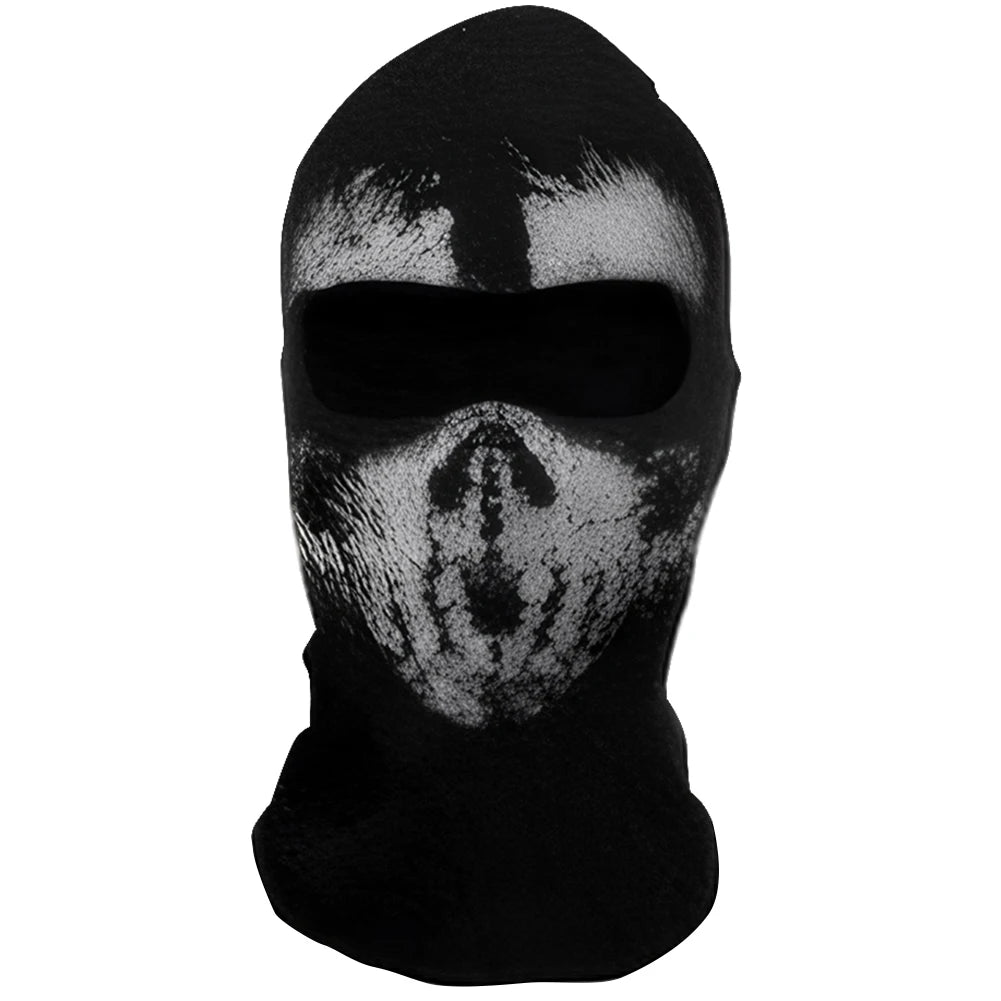 Ghost Skull Balaclava Full Face Mask for Cosplay & Cycling
