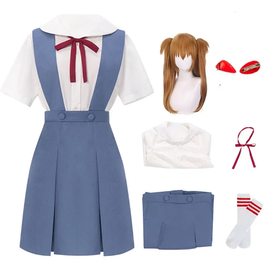Anime School Uniform Cosplay Costume for Women with Wig