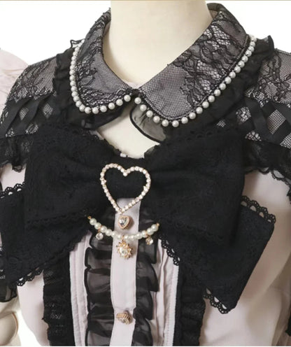 Japanese Liz Mine Women's Shirt Summer Off Shoulder Big Bow Short Sleeve Top Cute Girl BlousesHigh Waist Skirt 2 Piece Skirt Set SS69