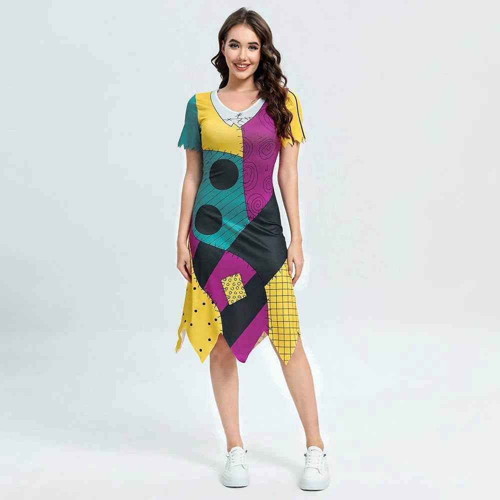 [You're My Secret] Nightmare Christmas Sally Cosplay Costumes Sets Disguise Jumpsuits Carnival Party Zenti Bodysuit Oufits