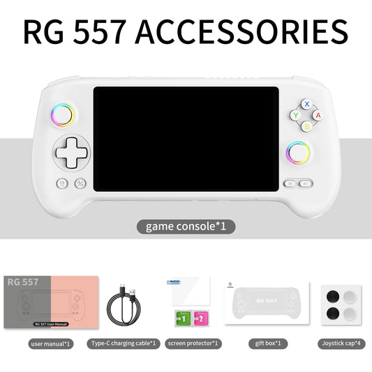 ANBERNIC RG557 Retro Handheld Game Console 5.48 Inch AMOLED Screen Handheld Emulator Android 14 System Dimensity 8300 Processor