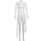 Nibber 2026 Spring New Solid Color Sweet Gentle Cute All-match High Street Travel Sexy Cool Women Chest Wrap ruched Tassel Vest