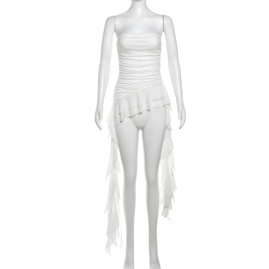 Nibber 2026 Spring New Solid Color Sweet Gentle Cute All-match High Street Travel Sexy Cool Women Chest Wrap ruched Tassel Vest