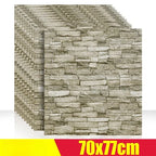 3D Foam Brick Wall Stickers, Waterproof Peel & Stick Panels 70x77cm