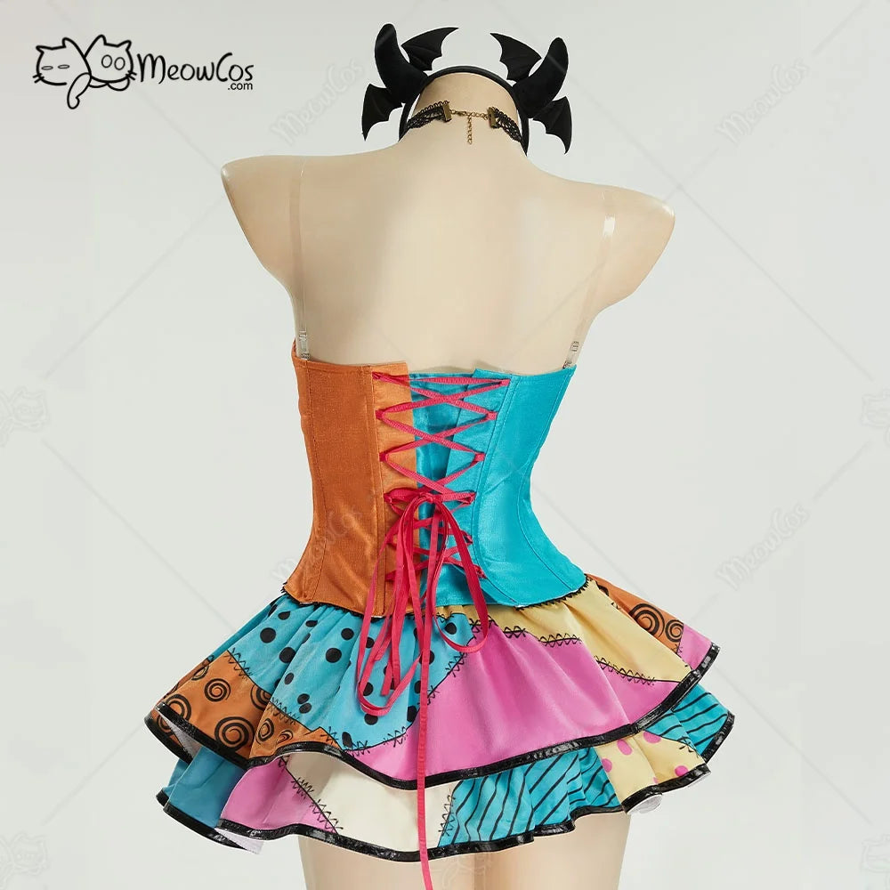 MEOWCOS Gothic Velvet Corset and Double Layered Skirt Costume Set