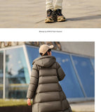 Semir Women's Long Hooded Down Jacket - 90% Duck Down