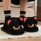 New Adorable Kitty Claw Slippers Women's Home Shoes Non Slip Furry Mules Female Fashion Warm Fluffy Slides Outdoor Cat Slippers