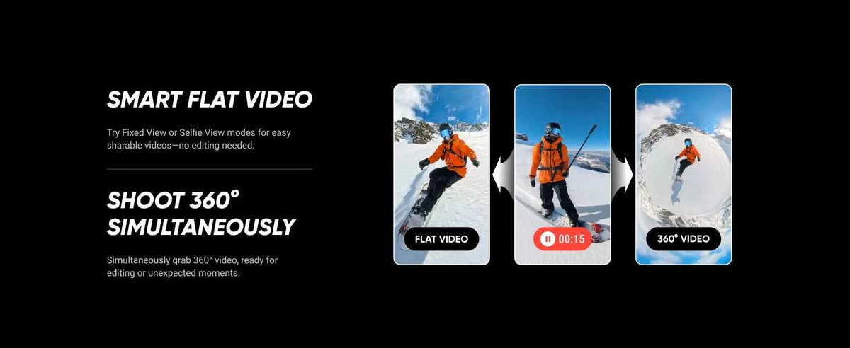 Insta360 X5 - Waterproof 8K 360° Action Camera, Leading Low Light, 3-Hour,Triple AI Chip Design Battery,