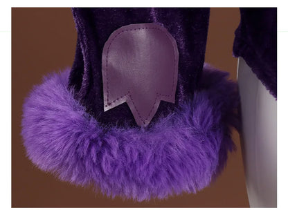 Gengar Anime Cosplay Bodysuit with Hood Tail and Socks Purple Ghost Romper