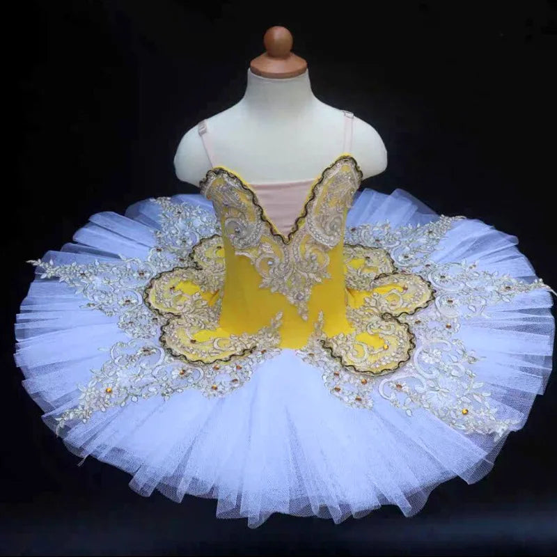 SS69 Girls Ballet Tutu Dress with Hard Mesh Skirt for Dance Performance