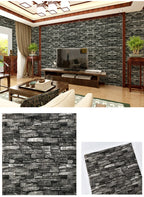 3D Foam Brick Wall Stickers, Waterproof Peel & Stick Panels 70x77cm