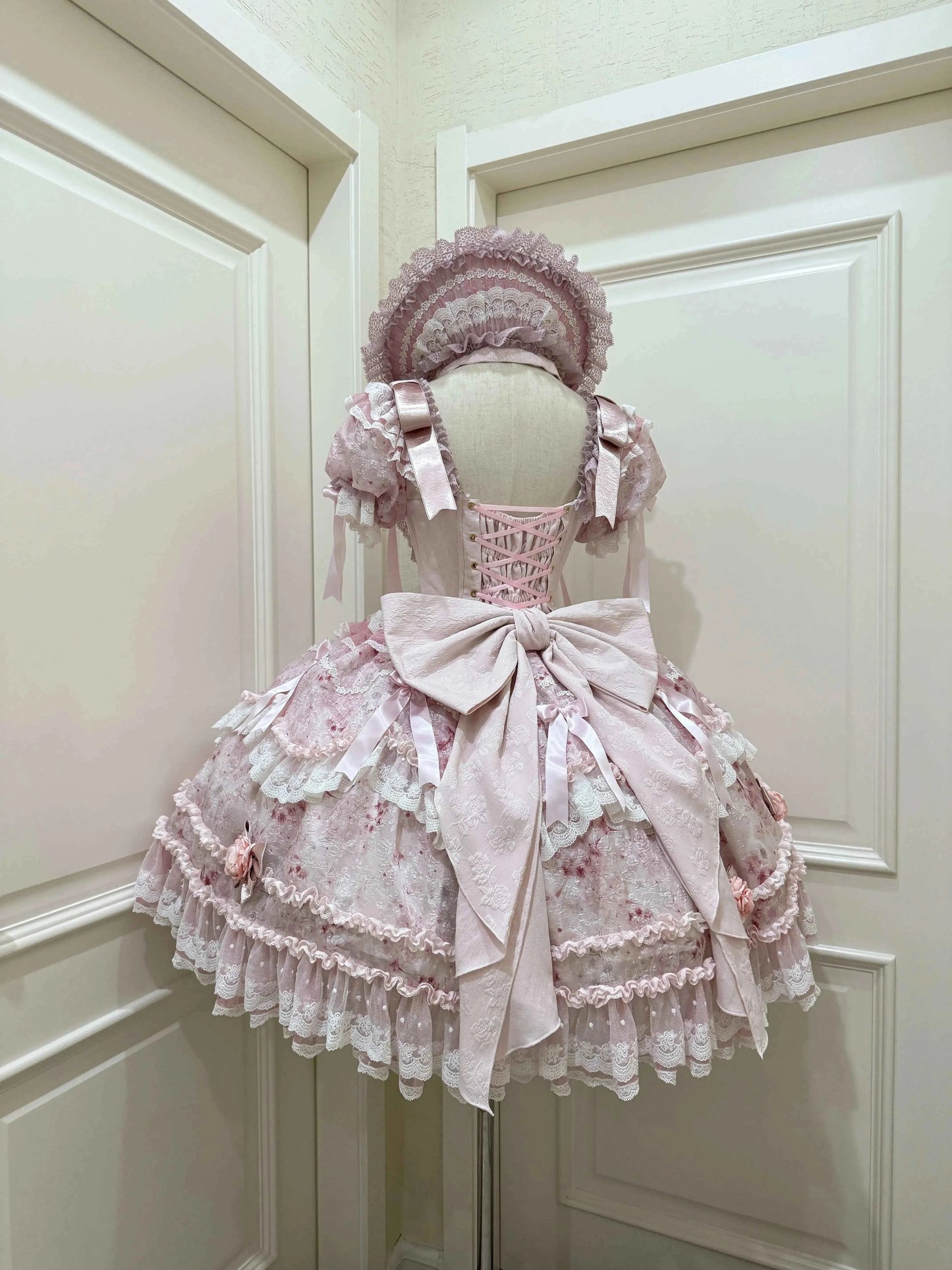 Original Heavy Birthday Party Lolita Puffy Dress Sweet Girls Back Big Bow Tail Vintage High-end Women's Elegant OP Dress