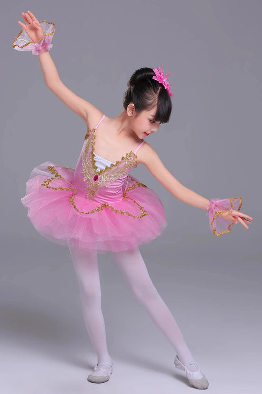 SS69 Girls Ballet Tutu Leotard Princess Performance Dance Dress Polyester