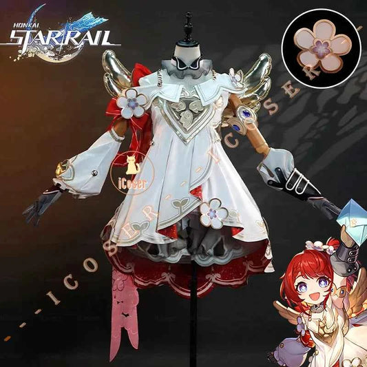 iCoser Honkai Star Rail Tribbie Cosplay Costume Wig Dress Uniform Headwear Wings Carnival Halloween Party for Women Girls Props
