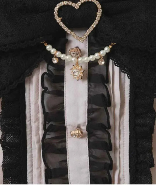 Japanese Mine Off-Shoulder Pearl Collar Cute Sweet Big Bow Shirt Skirt Outfit Women Summer New Lolita Short-Sleeved Shirt Skirts