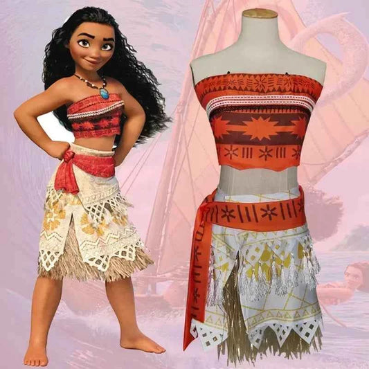Performance Costume Mao Imoana Ocean Odyssey Cos Film Show Top Rok Pak Kind Fancy Cosplay Vaiana Jurk Outfit Voor Girl Women