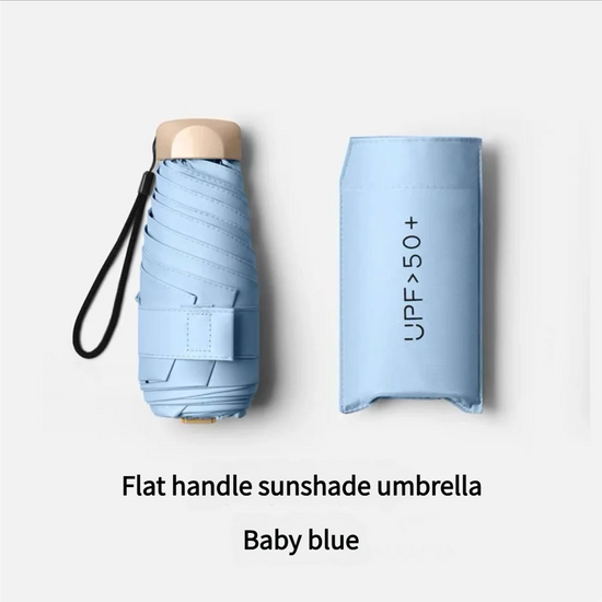 55% Off Mini Sun Umbrella Small Pocket Rain Umbrella Vinyl Folding UV Ultraviolet Protection Sun Shade Pocket Parasol Capsule