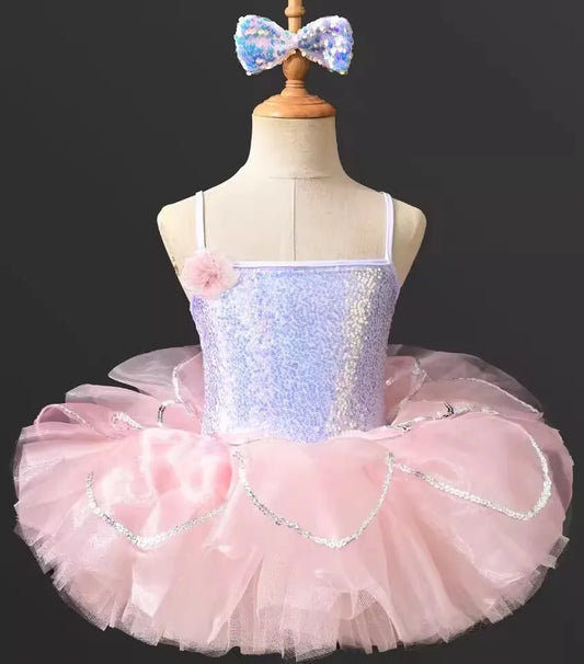 SS69 Girls Ballet Tutu Leotard Princess Performance Dance Dress Polyester