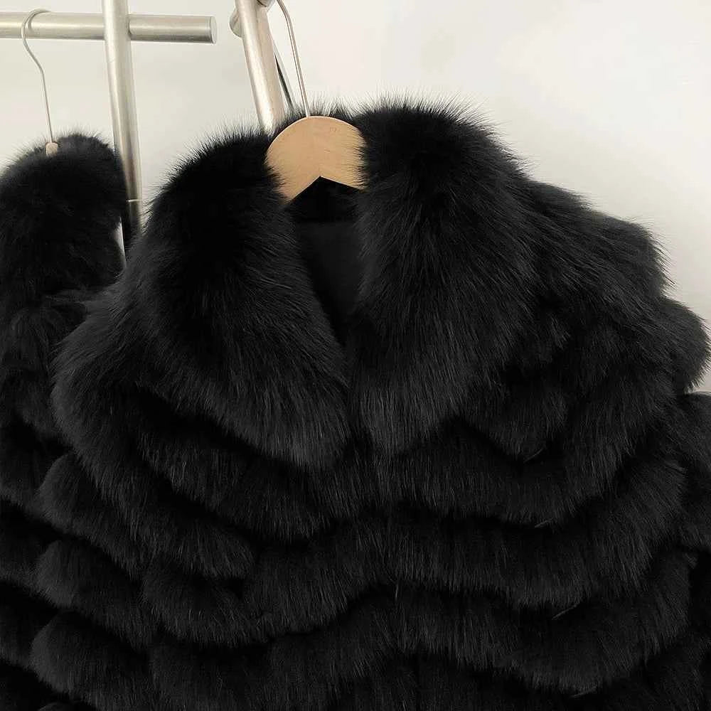 OFTBUY Natural Fox Fur Jacket Luxury Style Streetwear Lady New Winter Clothing Women Fashion Warm Thick Real Fur Coat Female
