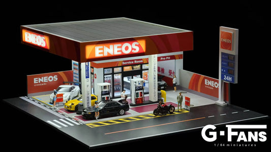 SS69 1/64 Scale Diecast Car Garage Diorama with LED Lighting and Dust Door