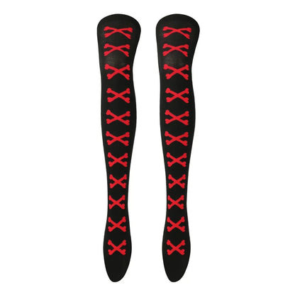 SS69 Women's Bone Print Thigh High Socks - Cotton Blend Cosplay Stockings