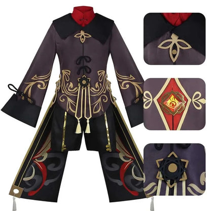 Hu Tao Cosplay Costume Set for Women - Cotton Blend Dress with Accessories