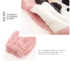 Adult Winter Thicken Sleepwear Pajamas Set Women Coral Fleece Pyjama Cartoon Deer Panda Hooded Homewear Loungewear Pijamas Suit