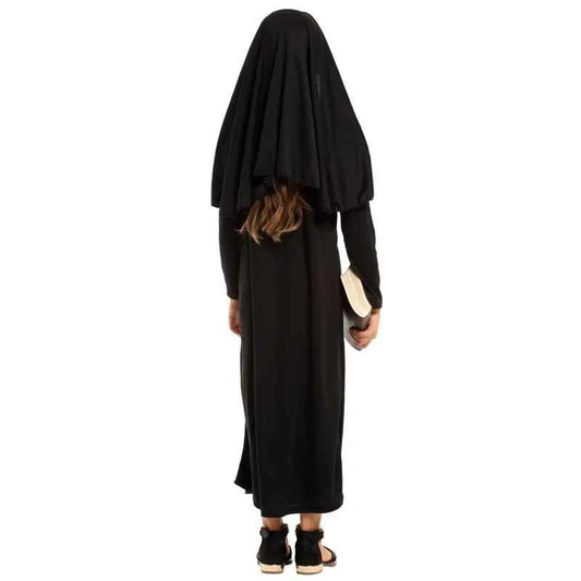 Girls Black Nun Costume Child Halloween Catholic Religion Missionary Fantasy Fancy Dress for Book Week Purim Party