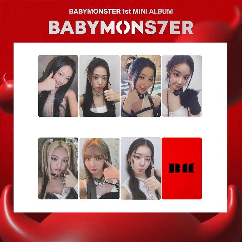 8pcs/set KPOP BABYMONSTER Album HAPPY 1000 DAYS LOMO Card Tea Lu Bao Monster Photo Card AHYEON HARAM RORA RUKA ASA Postcard SS69 7.69 CH-XK-BAB05
